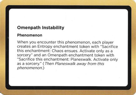Image of Omenpath Instability (Black Lotus Unknown Planechase) (OVER-) - Oversize Cards
