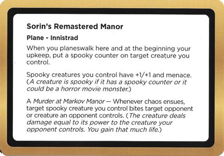 Image of Sorin's Remastered Manor (Black Lotus Unknown Planechase) (OVER-) - Oversize Cards