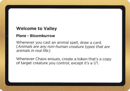 Image of Welcome to Valley (Black Lotus Unknown Planechase) (OVER-) - Oversize Cards