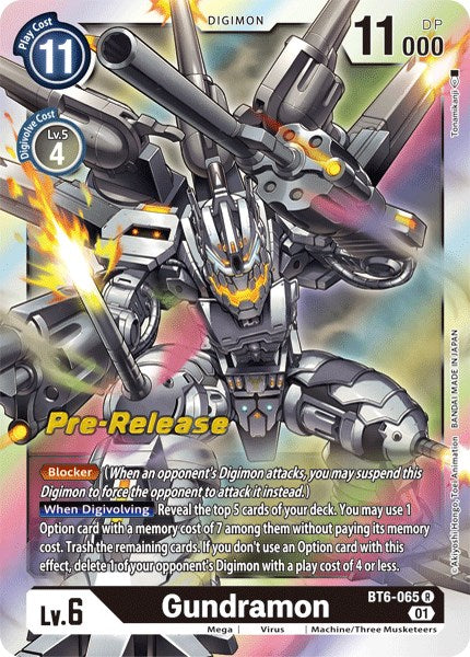 Image of Gundramon [BT6-065] [Double Diamond Pre-Release Cards]