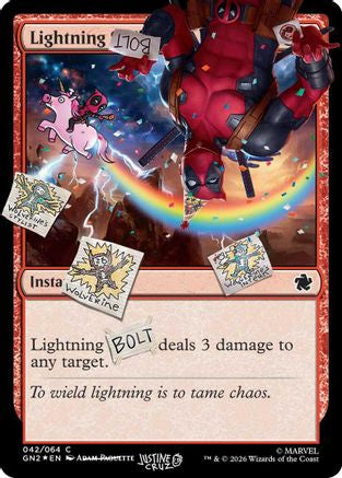 Image of Lightning Bolt (042) (Pool Party Foil) (SLD-042) - Secret Lair Drop Series Foil