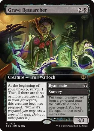 Image of Grave Researcher (Extended Art) (SOS-085) - Secrets of Strixhaven