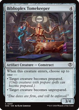 Image of Biblioplex Tomekeeper (SOS-247) - Secrets of Strixhaven Foil