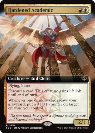 Image of Hardened Academic (Extended Art) (SOS-351) - Secrets of Strixhaven Foil