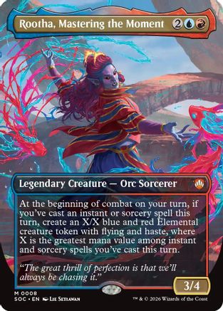 Image of Rootha, Mastering the Moment (Borderless) (SOC-008) - Commander: Secrets of Strixhaven
