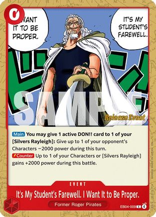 Image of It's My Student's Farewell. I Want It to Be Proper. (EB04-009) - Adventure on Kami's Island Release Event Cards