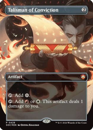 Image of Talisman of Conviction (Borderless) (SOC-428) - Commander: Secrets of Strixhaven Foil