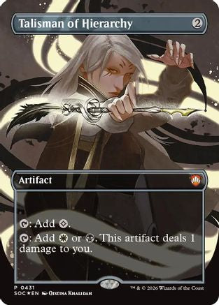 Image of Talisman of Hierarchy (Borderless) (SOC-431) - Commander: Secrets of Strixhaven Foil