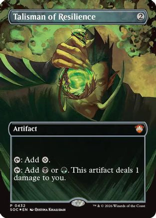 Image of Talisman of Resilience (Borderless) (SOC-432) - Commander: Secrets of Strixhaven Foil