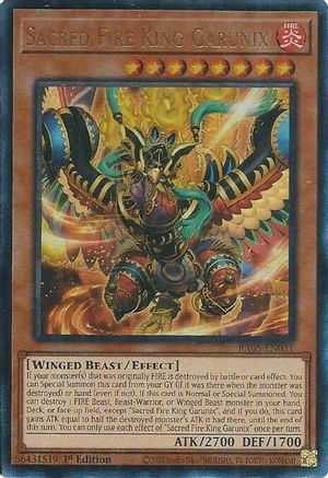 Image of Sacred Fire King Garunix (Ultimate Rare) (RA05-EN031) - Rarity Collection 5 1st Edition