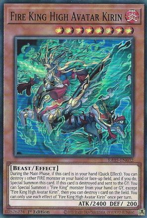Image of Fire King High Avatar Kirin (RA05-EN032) - Rarity Collection 5 1st Edition