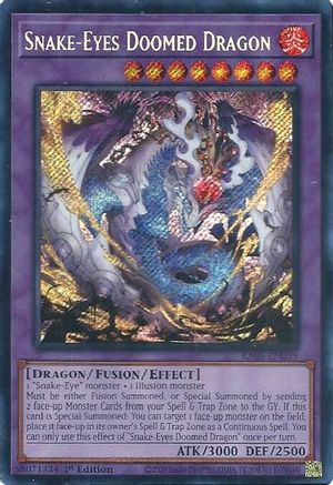 Image of Snake-Eyes Doomed Dragon (Secret Rare) (RA05-EN039) - Rarity Collection 5 1st Edition