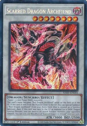 Image of Scarred Dragon Archfiend (Secret Rare) (RA05-EN044) - Rarity Collection 5 1st Edition