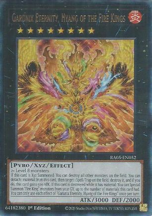 Image of Garunix Eternity, Hyang of the Fire Kings (Ultimate Rare) (RA05-EN052) - Rarity Collection 5 1st Edition