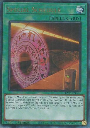 Image of Special Schedule (Ultimate Rare) (RA05-EN060) - Rarity Collection 5 1st Edition