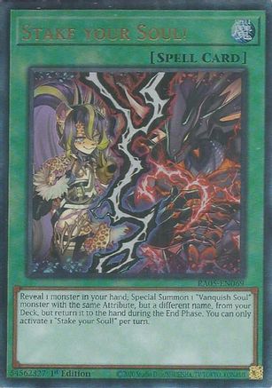 Image of Stake your Soul! (Ultimate Rare) (RA05-EN069) - Rarity Collection 5 1st Edition