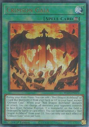 Image of Crimson Gaia (Ultimate Rare) (RA05-EN070) - Rarity Collection 5 1st Edition