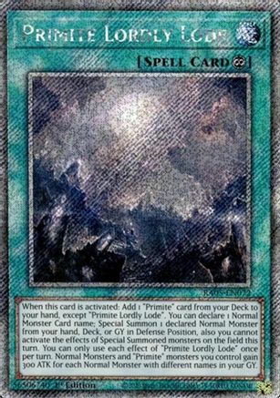 Image of Primite Lordly Lode (Platinum Secret Rare) (RA05-EN072) - Rarity Collection 5 1st Edition