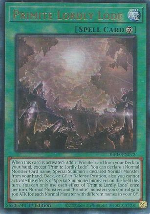 Image of Primite Lordly Lode (Ultimate Rare) (RA05-EN072) - Rarity Collection 5 1st Edition