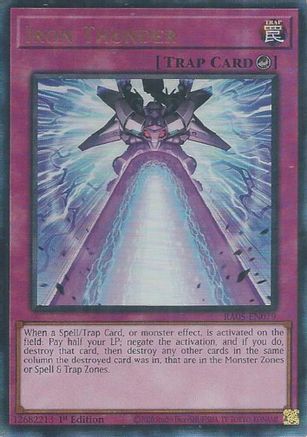 Image of Iron Thunder (Ultimate Rare) (RA05-EN079) - Rarity Collection 5 1st Edition