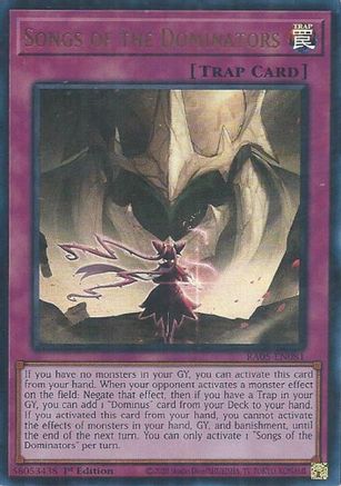 Image of Songs of the Dominators (Ultra Rare) (RA05-EN081) - Rarity Collection 5 1st Edition