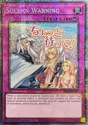 Image of Solemn Warning (Starlight Rare) (RA05-EN126) - Rarity Collection 5 1st Edition