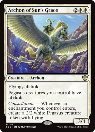 Image of Archon of Sun's Grace (SOC-137) - Commander: Secrets of Strixhaven