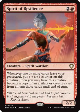Image of Spirit of Resilience (SOC-037) - Commander: Secrets of Strixhaven