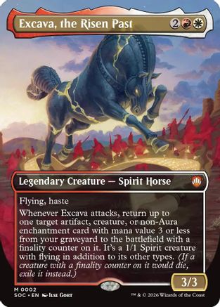 Image of Excava, the Risen Past (Borderless) (SOC-002) - Commander: Secrets of Strixhaven