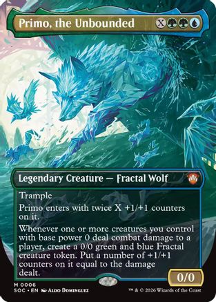 Image of Primo, the Unbounded (Borderless) (SOC-006) - Commander: Secrets of Strixhaven Foil