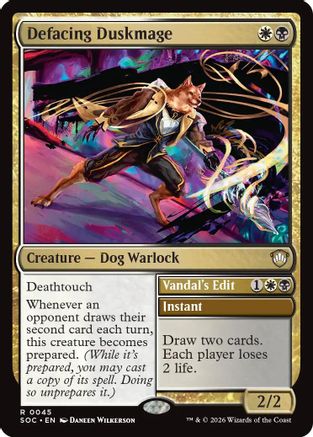 Image of Defacing Duskmage (SOC-045) - Commander: Secrets of Strixhaven