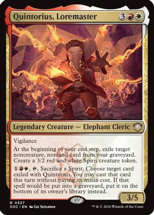 Image of Quintorius, Loremaster (SOC-327) - Commander: Secrets of Strixhaven