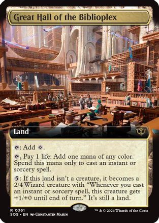 Image of Great Hall of the Biblioplex (Extended Art) (SOS-361) - Secrets of Strixhaven Foil
