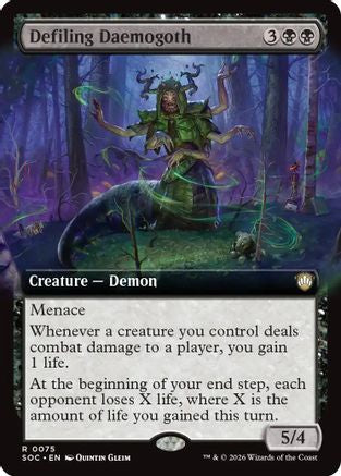 Image of Defiling Daemogoth (Extended Art) (SOC-075) - Commander: Secrets of Strixhaven