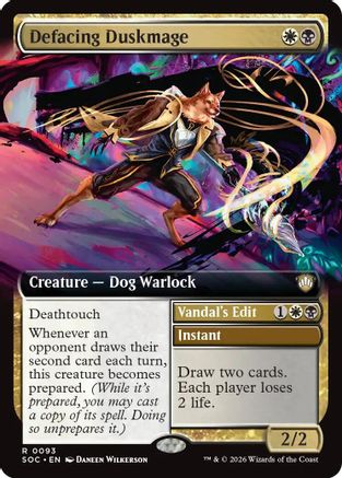 Image of Defacing Duskmage (Extended Art) (SOC-093) - Commander: Secrets of Strixhaven
