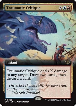 Image of Traumatic Critique (Extended Art) (SOS-358) - Secrets of Strixhaven Foil