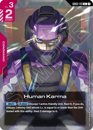 Image of Human Karma (Store Tournament Participant Pack 04) (GD03-113) - Gundam Promotional Cards Holofoil