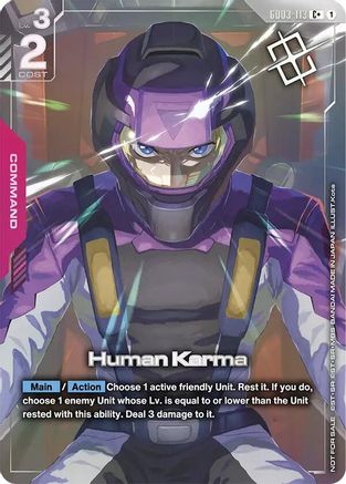 Image of Human Karma (Store Tournament Winner Pack 04) (GD03-113) - Gundam Promotional Cards Holofoil