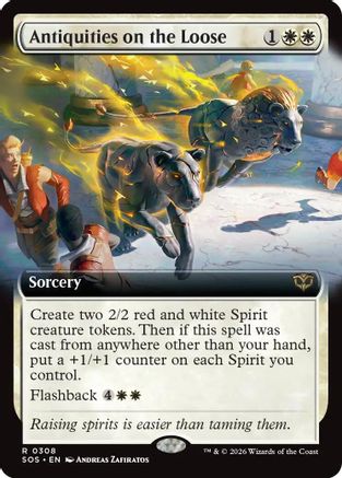 Image of Antiquities on the Loose (Extended Art) (SOS-308) - Secrets of Strixhaven Foil