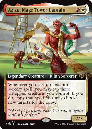 Image of Aziza, Mage Tower Captain (Extended Art) (SOS-345) - Secrets of Strixhaven