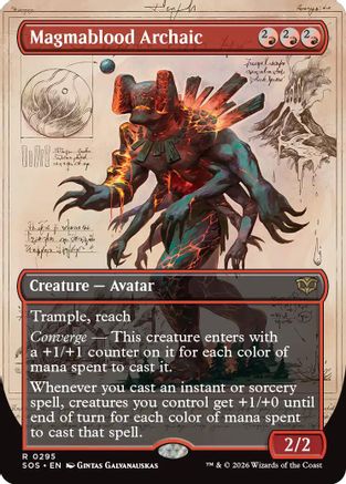 Image of Magmablood Archaic (Borderless) (SOS-295) - Secrets of Strixhaven