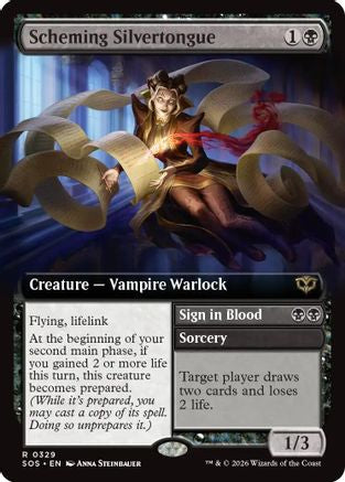 Image of Scheming Silvertongue (Extended Art) (SOS-329) - Secrets of Strixhaven