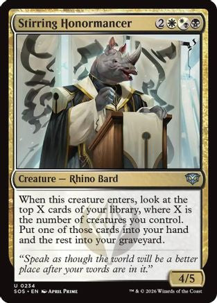 Image of Stirring Honormancer (SOS-234) - Secrets of Strixhaven Foil