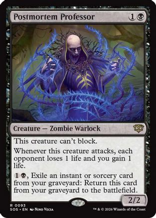 Image of Postmortem Professor (SOS-093) - Secrets of Strixhaven Foil