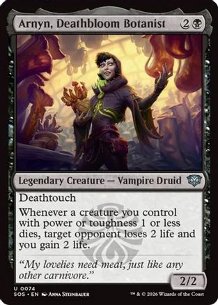 Image of Arnyn, Deathbloom Botanist (SOS-074) - Secrets of Strixhaven Foil