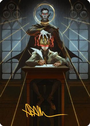 Image of Vampiric Tutor Art Card (Gold-Stamped Signature) (ASSOS-045) - Art Series: Secrets of Strixhaven