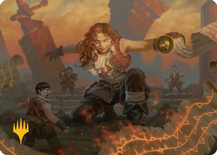 Image of Zealous Lorecaster Art Card (Gold-Stamped Planeswalker Symbol) (ASSOS-014) - Art Series: Secrets of Strixhaven