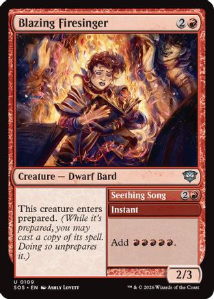 Image of Blazing Firesinger (SOS-109) - Secrets of Strixhaven Foil