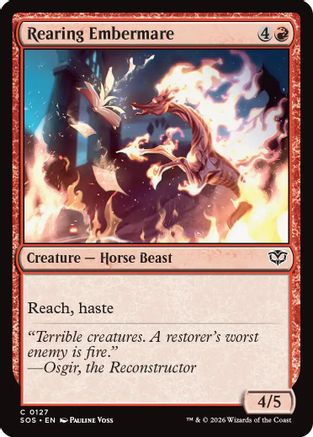 Image of Rearing Embermare (SOS-127) - Secrets of Strixhaven Foil