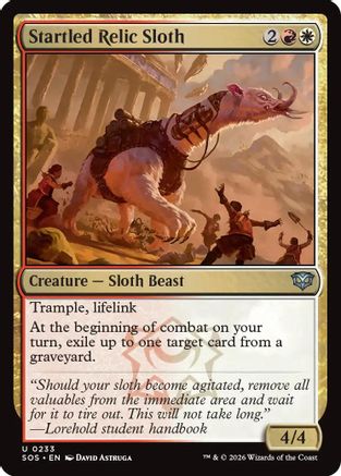 Image of Startled Relic Sloth (SOS-233) - Secrets of Strixhaven Foil